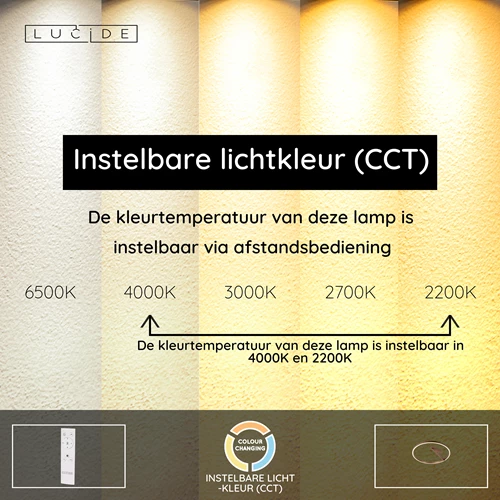 Lucide APPLAUSE - Plafonnière - Ø 60 cm - LED Dimb. - CCT - 1x40W 2200K/4000K - Koffie | Premium - USP